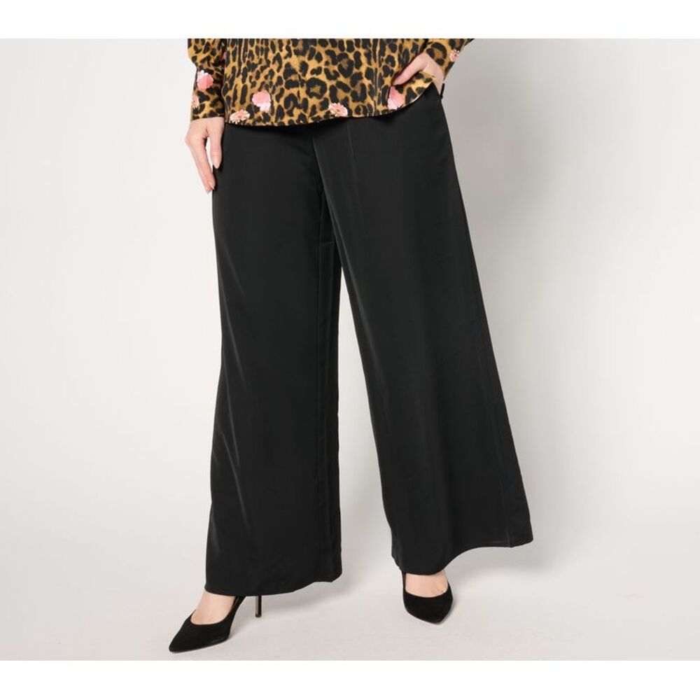 nicole by Nicole Miller Women's Petite Pants 1XP Drawstring Pull-On Black
